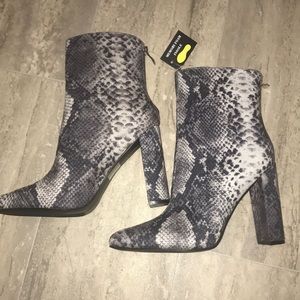 Snakeskin Booties
